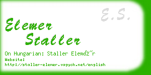 elemer staller business card